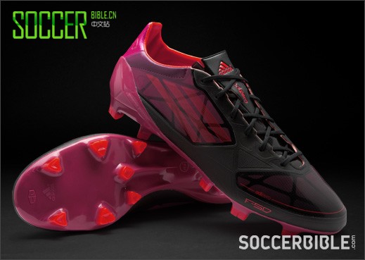 adidas f50 adizero miCoach Graphic Football Boots - Black/Infrared/Pink