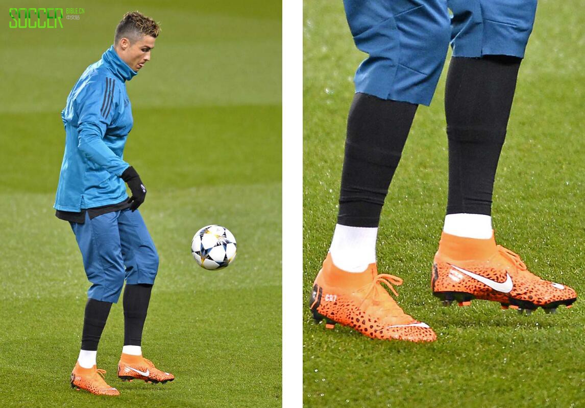 CR7穿着最新款豹纹刺客12亮相训练场