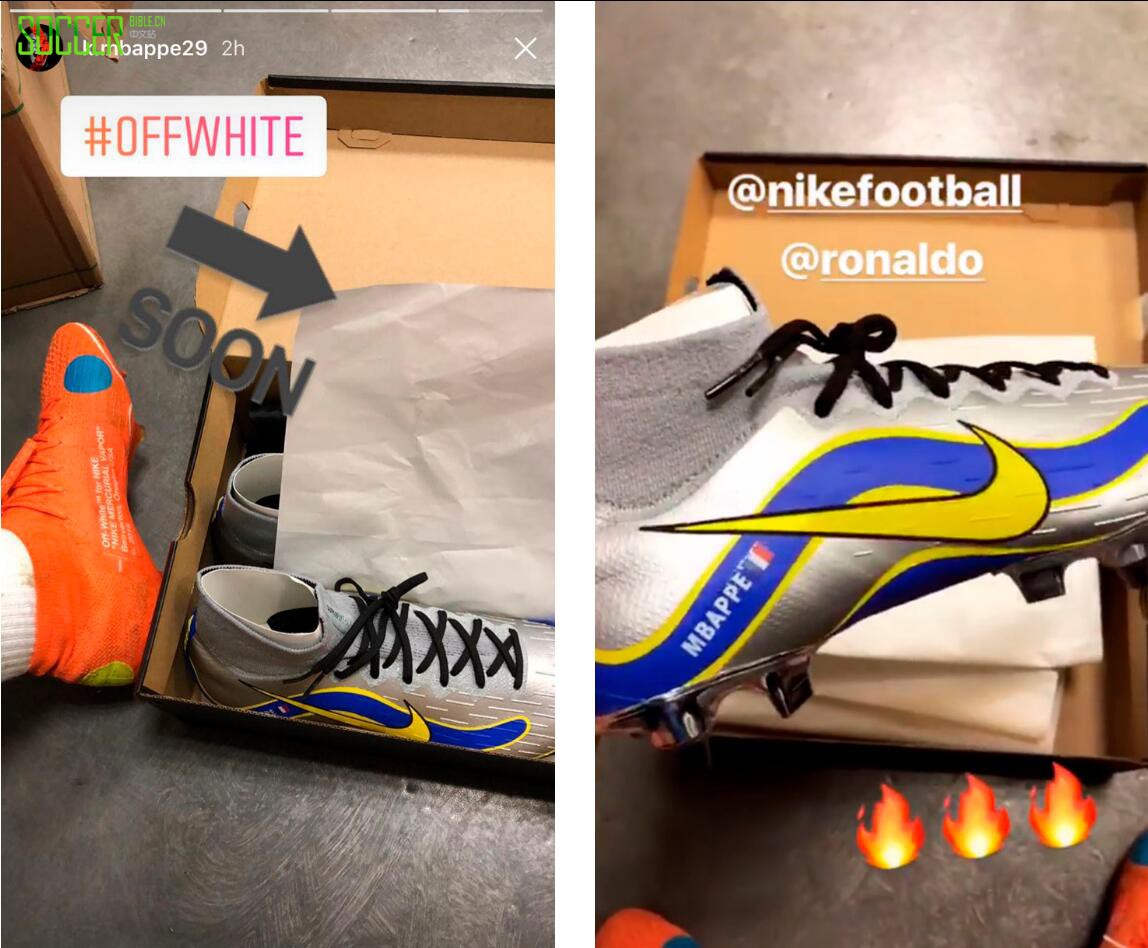 姆巴佩在ins曝光R9 Mercurial Superfly 360足球鞋